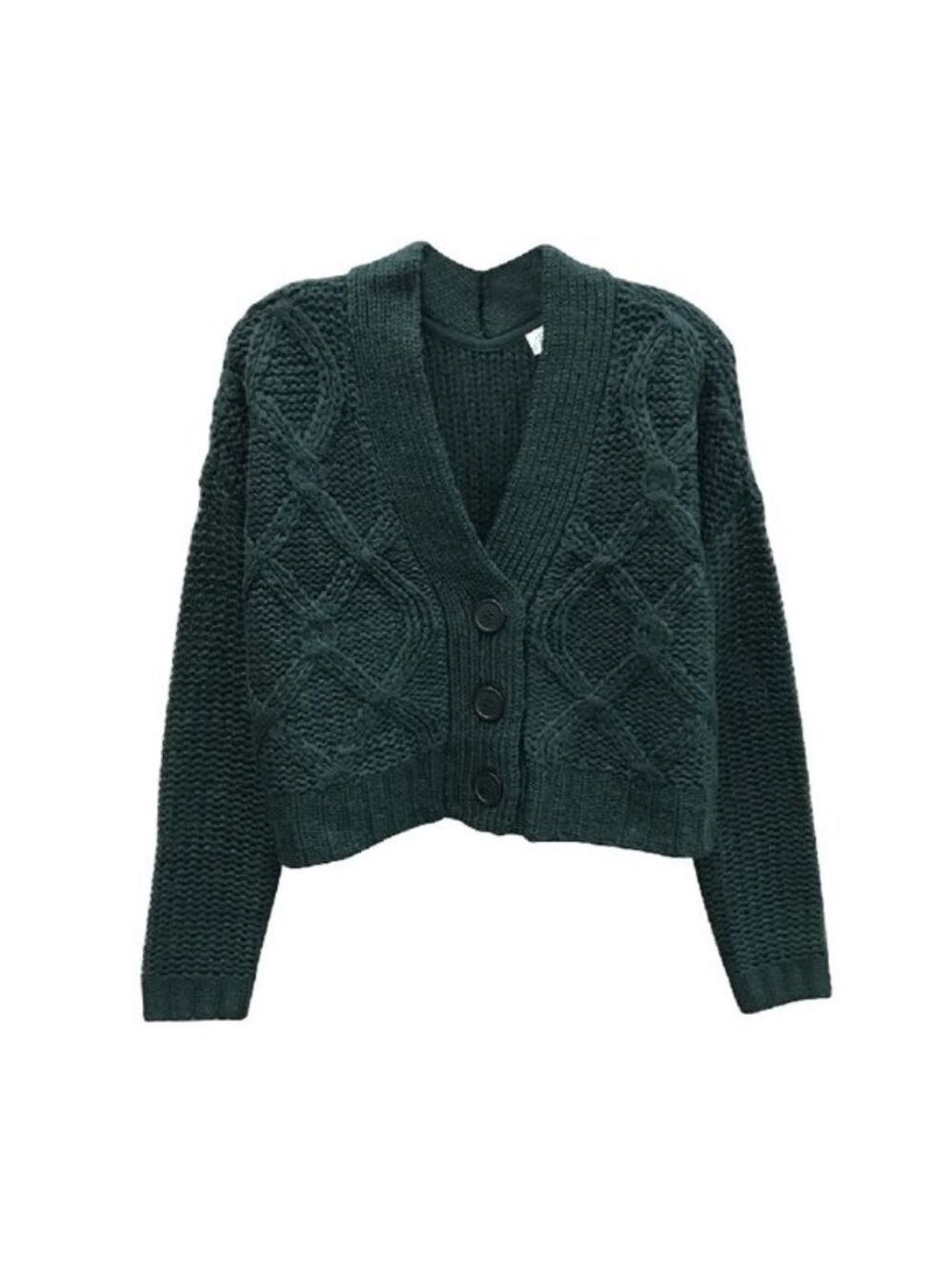 Rag Supply Cropped Cable Cardigan